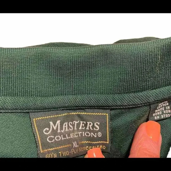 Masters Collection Green Minimalist Augusta Designer Preppy Golf Polo Shirt XL - Picture 6 of 8